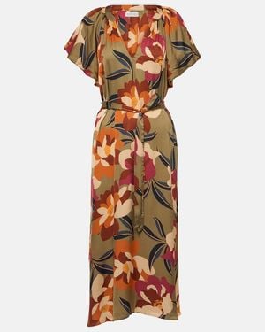 Velvet Francie Printed Satin Midi Dress - Multicolour