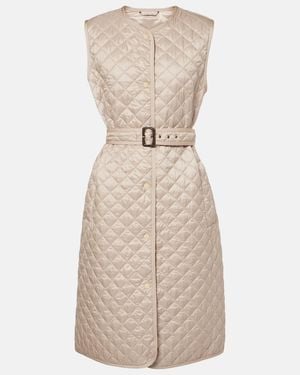Max Mara Lauren Belted Quilted Coat - Natural
