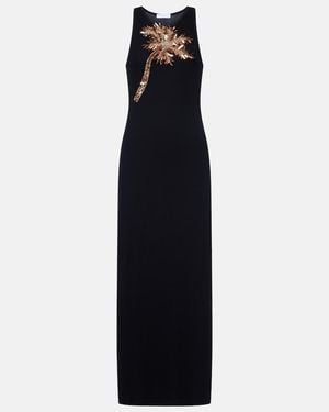 Rabanne Embellished Cotton-Blend Maxi Dress - Black
