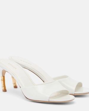 Gucci Castello Leather Mules - White