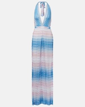 Missoni Wave Semi-Sheer Jumpsuit - Blue