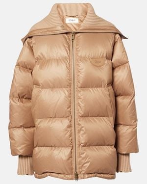 Chloé Oversized Quilted Down Jacket - Natural