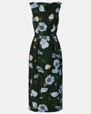 Erdem Floral Cotton-Blend Faille Midi Dress - Green