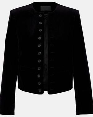 Nili Lotan Patti Cotton Velvet Jacket - Black