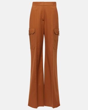Max Mara Edda Cotton-Blend Satin Cargo Pants - Brown