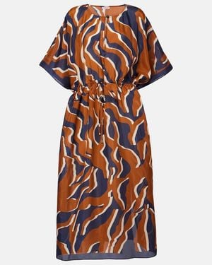 Eres Archipel Printed Gathered Silk Kaftan