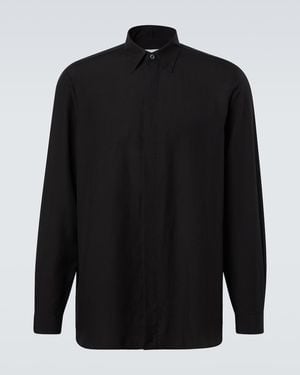 Lardini Tencel And Linen Shirt - Black