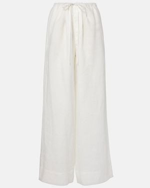 SIR. Rosalia Mid-Rise Ramie Wide-Leg Trousers - White