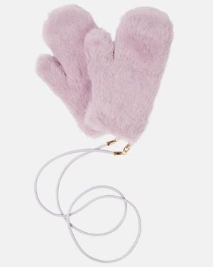 Max Mara Ombrato Teddy Mittens - Pink