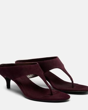 Magda Butrym Suede Thong Sandals - Brown