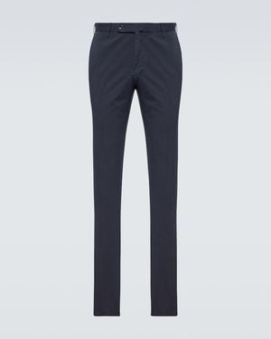 Slowear Cotton-Blend Straight Pants - Blue