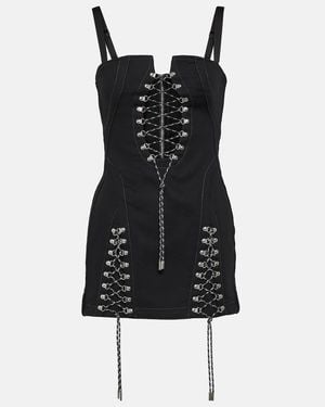 Dion Lee Lace-Up Cotton Twill Minidress - Black