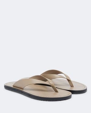 A.Emery Flora Leather Thong Sandals - White