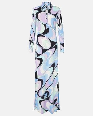 PUCCI Vivara Jersey Maxi Dress - Blue
