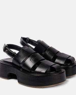 JW Anderson Fisherman Leather Platform Sandals - Black