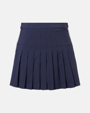 Tory Burch Pleated Twill Tennis Skirt - Blue