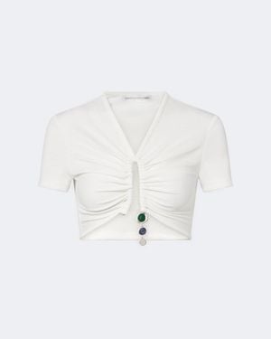 Christopher Esber Verziertes Cropped Top - Weiß