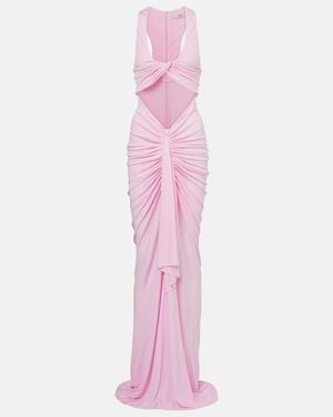 Christopher Esber Vestido Largo Vivenda De Jersey Drapeado - Rosa