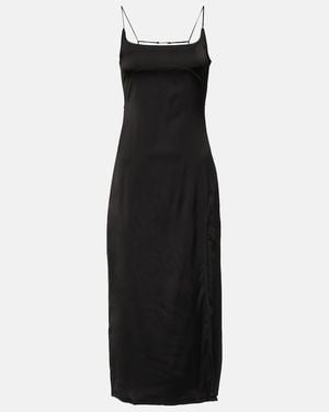 Jacquemus La Robe Notte Satin Midi Dress - Black