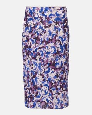 Dries Van Noten Floral Pencil Skirt - Blue