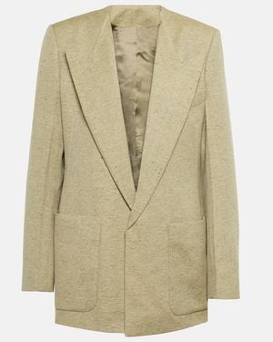 Victoria Beckham Collarless Single Breasted Jacket - Natural