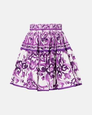 Dolce & Gabbana Skirt With 'Majolica' Print - Purple