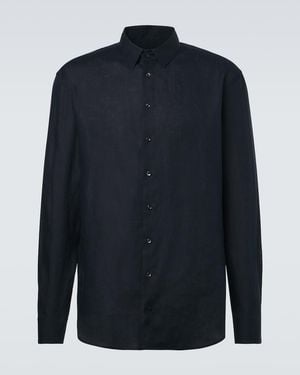 Giorgio Armani Linen Shirt - Blue
