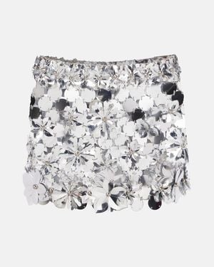 Rabanne Embellished Chainmail Miniskirt - White