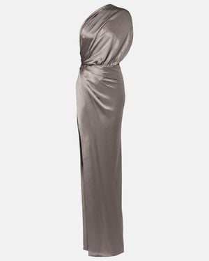 The Sei Draped Silk Satin Gown - White