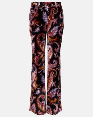 Etro Jacquard Straight Pants - Red