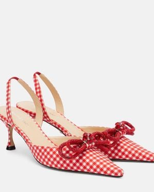 Mach & Mach Slingback-Pumps Double Bow - Pink