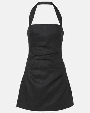 SIR. Halter Neck Linen Minidress - Black