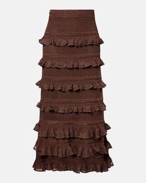 Zimmermann Hypnotic Ruffled Maxi Skirt - Brown