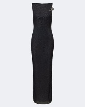 Roland Mouret Vestido De Fiesta De Malla Adornado - Negro