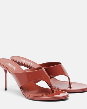 Paris Texas Lidia Patent Leather Thong Sandals - Red