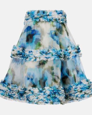 Zimmermann Alchemy Ruffled Silk Organza Minidress - Blue