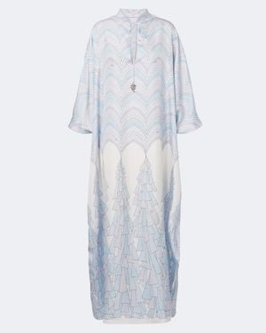PUCCI Kaftan Baiadera Aus Seiden-Twill - Blau