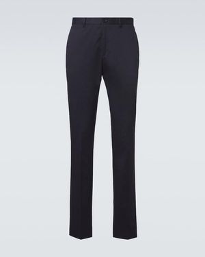 Etro Cotton-Blend Slim Pants - Blue