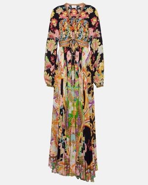 CAMILLA Printed Maxi Dress - Metallic