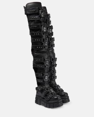 Vetements X New Rock Leather Platform Boots - Black