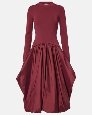 Jonathan Simkhai Kenlie Knitted Taffetta Midi Dress - Red