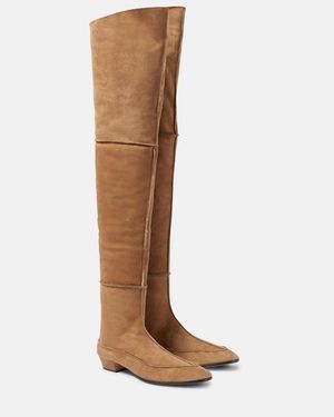 The Row Awar Suede Over-The-Knee Boots - Brown