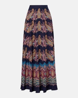Etro Paisley Silk Maxi Skirt - Red