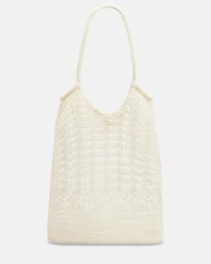 Eres Bolso Al Hombro Ocre De Croche - Blanco