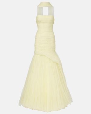 Marmar Halim Tulle Bustier Gown - Yellow