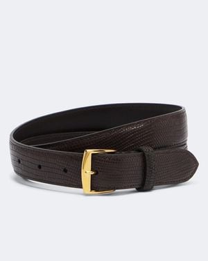 Nili Lotan Snake-Effect Leather Belt - Black