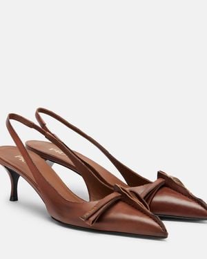 Prada Leather Slingback Pumps - Brown