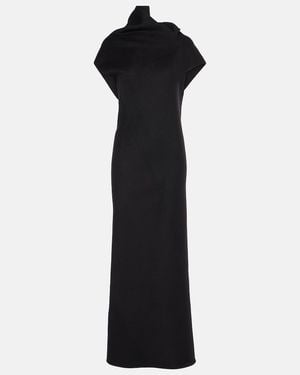 The Row Kamil Paneled Cashmere Gown - Black