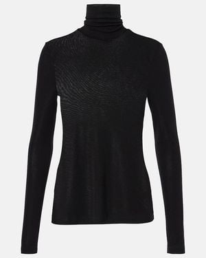 Agolde Lyocell Turtleneck Long-Sleeved Top - Black