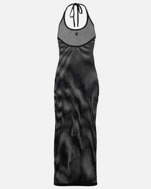 Courreges Holistic Sheer Cotton Midi Dress - Black